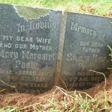 POOLE Sidney Henry -1968 &amp; Mary Margaret -1966