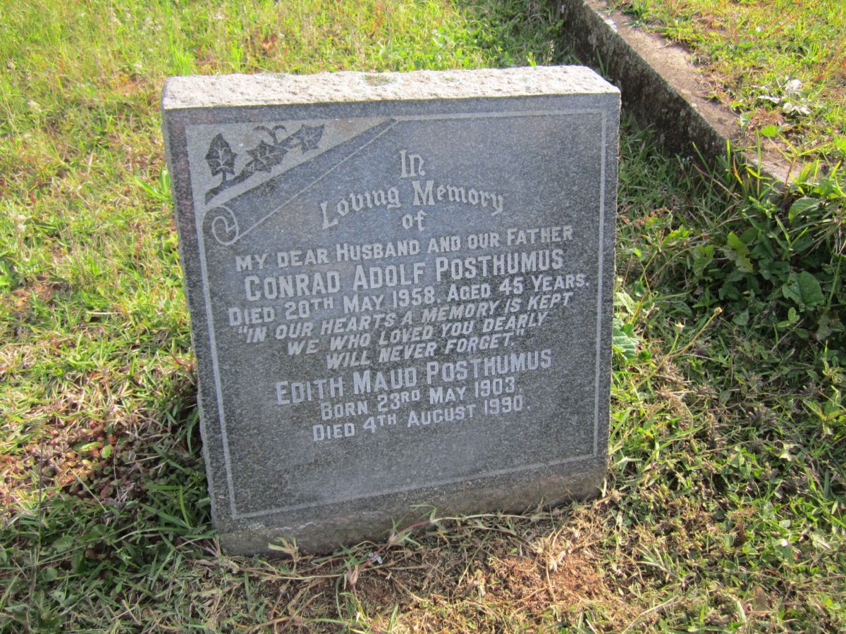 POSTHUMUS Conrad Adolf -1958 &amp; Edith Maud 1903-1990