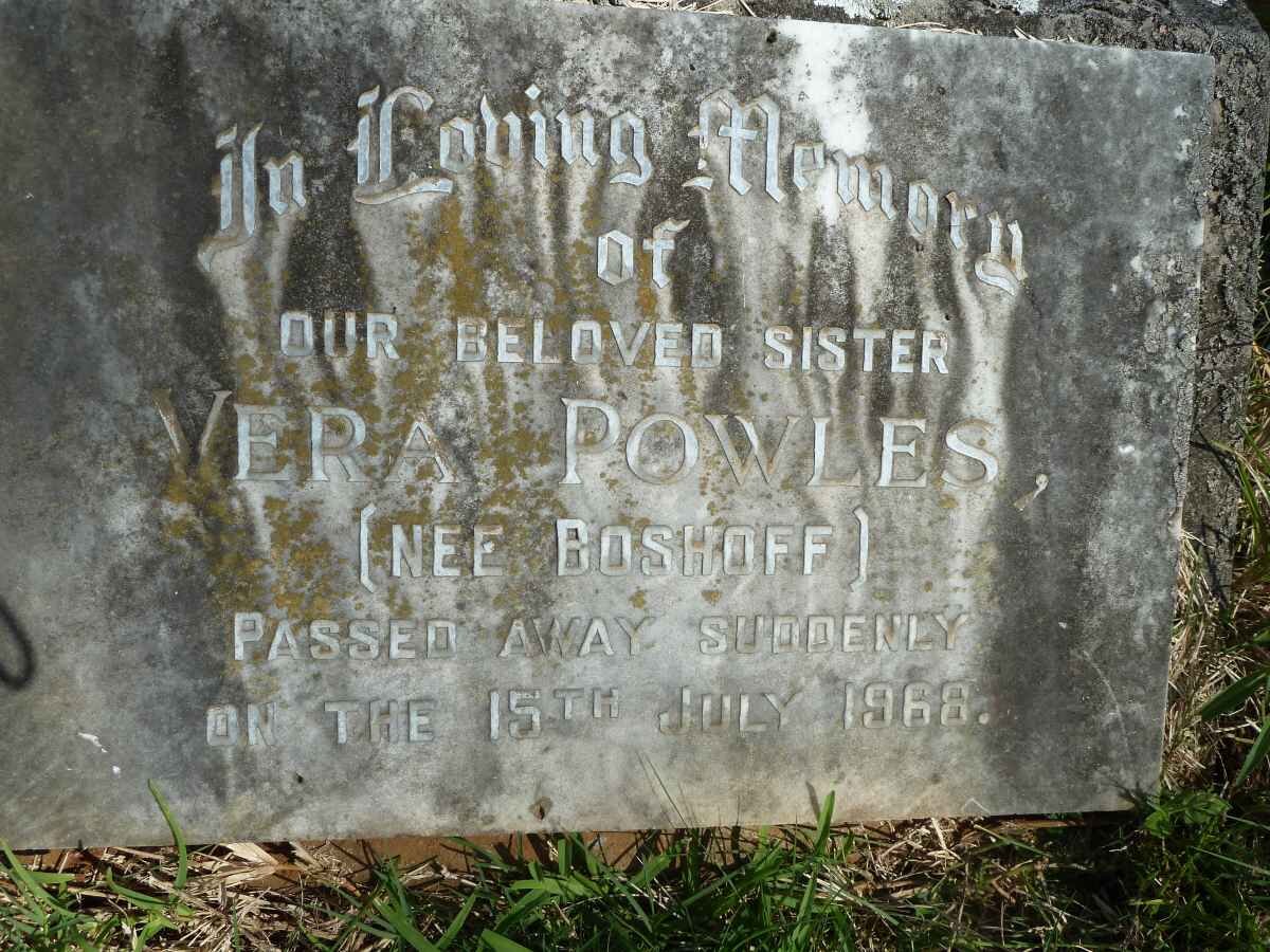 POWLES Vera nee BOSHOFF -1968