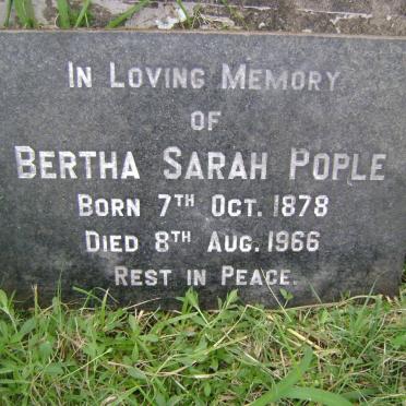 POPLE Bertha Sarah 1878-1966