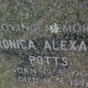 POTTS Veronica Alexander 1902-1991