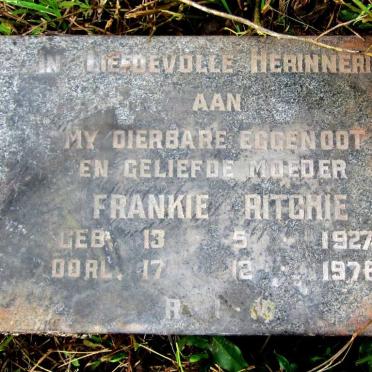 RITCHIE Frans Matthys 1927-1976