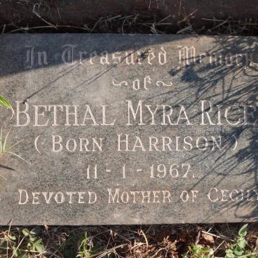 RICE Bethal Myra nee HARRISON -1967