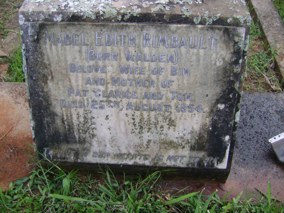 RIMBAULT Mabel Edith nee WALDEN -1954