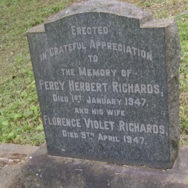RICHARDS Percy Herbert -1947 &amp; Florence Violet -1947