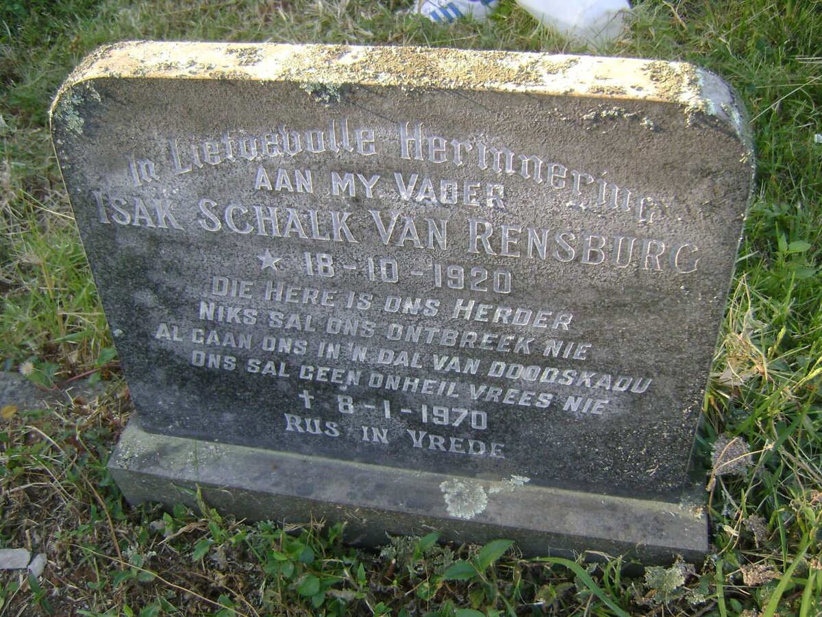 RENSBURG Isak Schalk, van 1920-1970