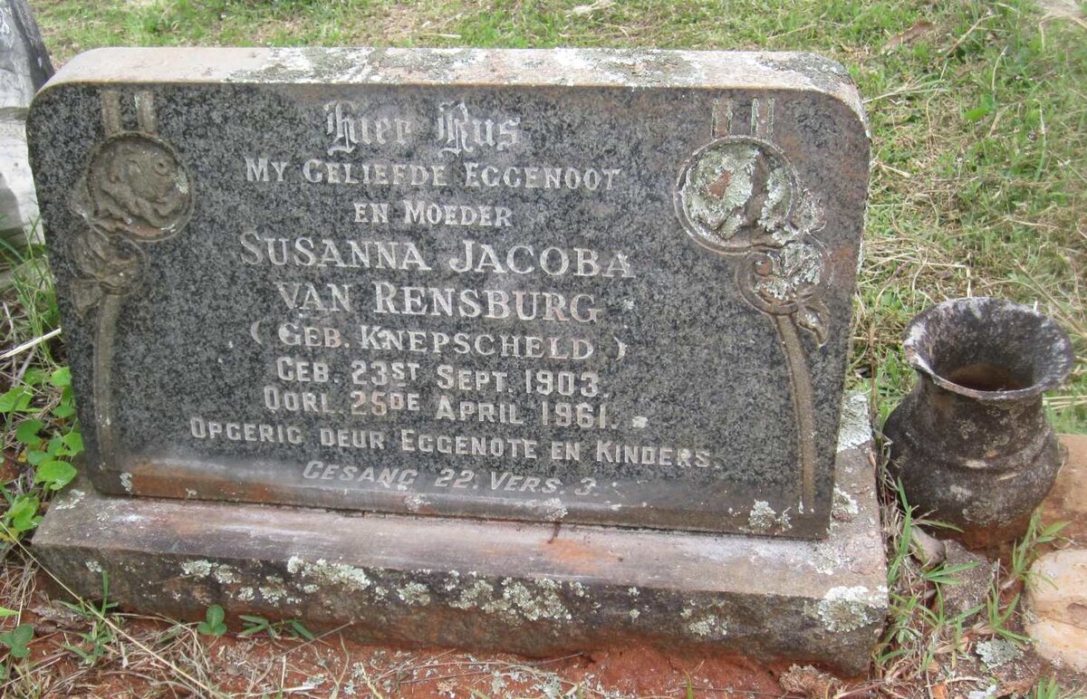 RENSBURG Susanna Jacoba, van nee KNEPSCHELD 1903-1961