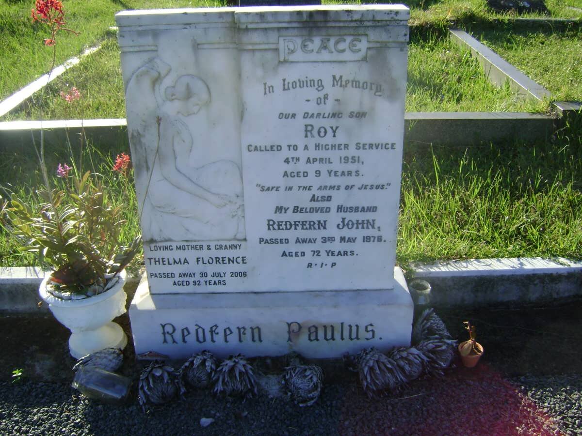 REDFERN John -1976 &amp; Thelma Florence -2006 :: REDFERN Roy -1951 :: PAULUS Evelyn Lynette -2012