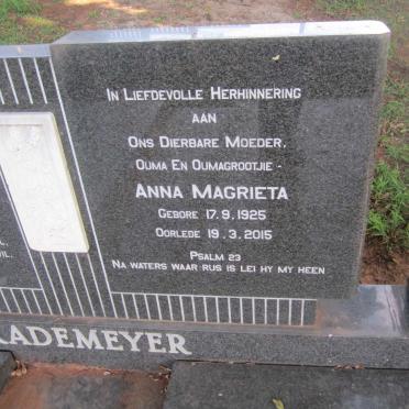 RADEMEYER Anna Magrieta 1925-2015