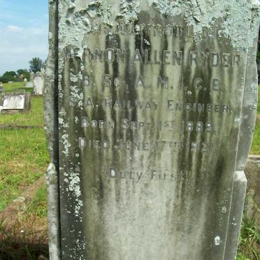 RYDER Vernon Allen 1889-1921