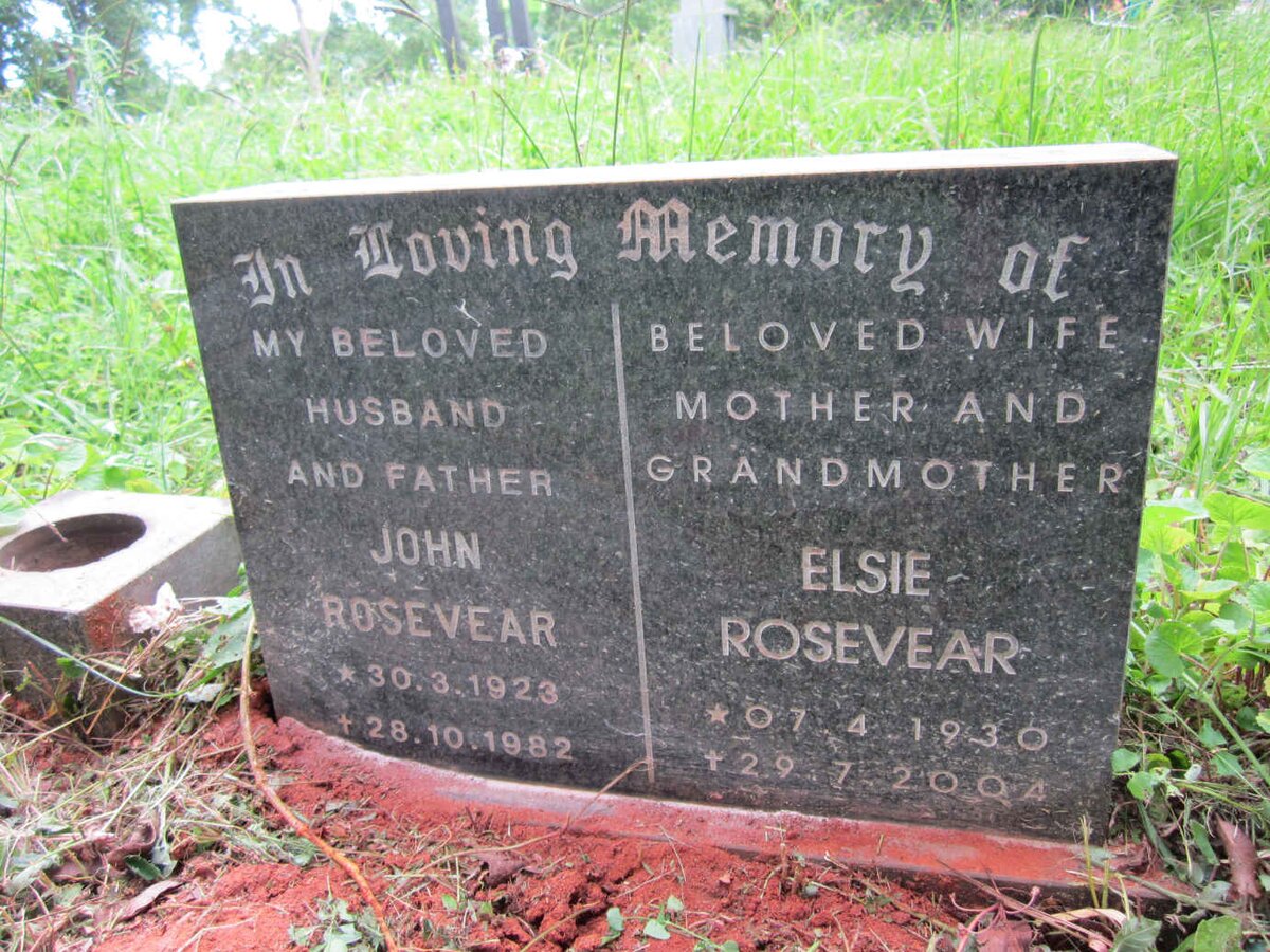 ROSEVEAR John 1923-1982 &amp; Elsie 1930-2004