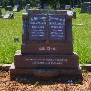 ROWLANDS John Alexander -1932 &amp; Edith Heartland -1955