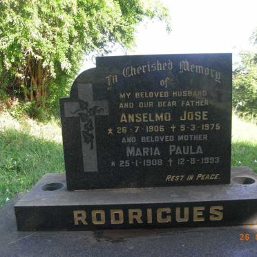 RODRIGUES Anselmo Jose 1906-1975 &amp; Maria Paula 1908-1993