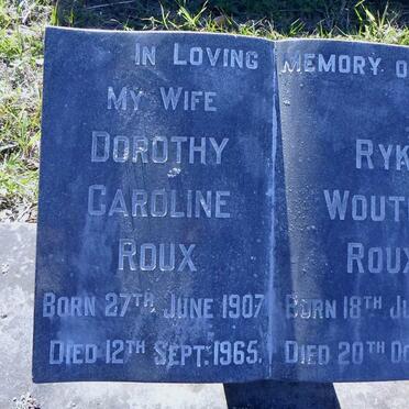 ROUX Ryk Wouter 1913-1979 &amp; Dorothy Caroline 1907-1965