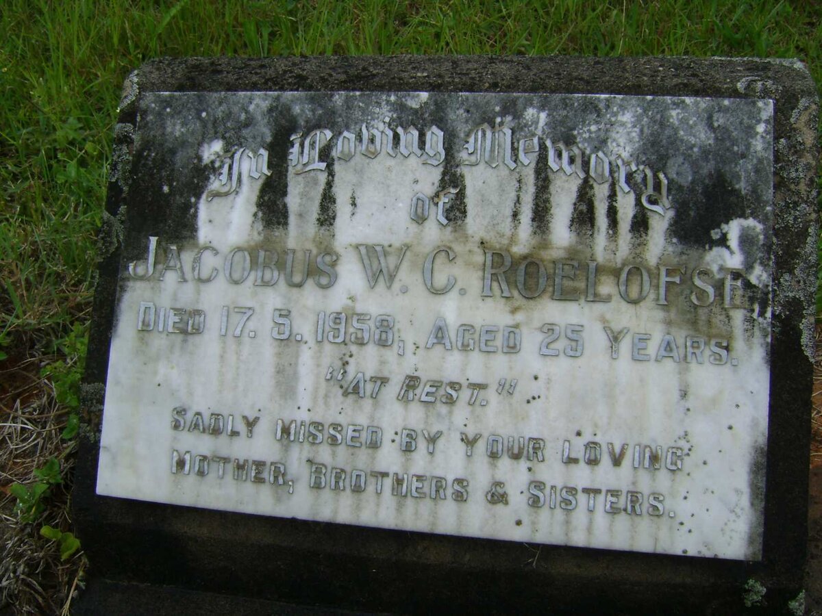 ROELOFSE Jacobus W.C. -1958