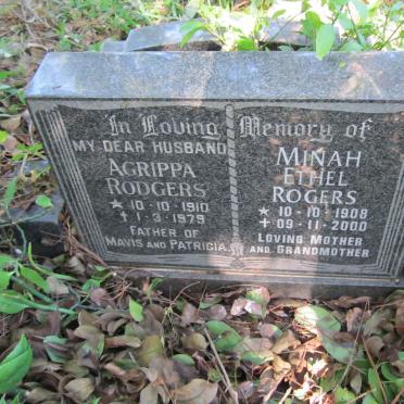 RODGERS Agrippa 1910-1979 :: ROGERS Minah Ethel 1908-2000
