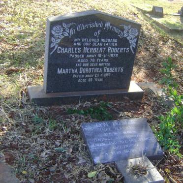 ROBERTS Charles Herbert -1978 &amp; Martha Dorothea -1993 :: DIEMER Lyn nee ROBERTS 1936-1998
