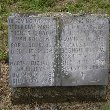 ROOYEN Thomas Ignatus, van 1873-1945 &amp; Martha Elizabeth 1881-1961 :: PERRY Jacobus Nicolaas Boshoff 1904-1961