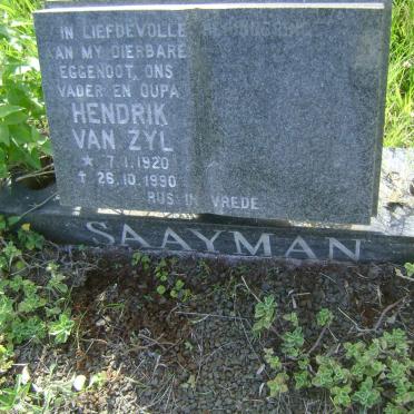 SAAYMAN Hendrik Van Zyl 1920-1990