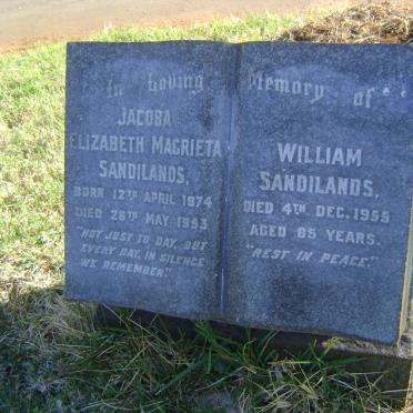 SANDILANDS William -1955 &amp; Jacoba Elizabeth Magrieta 1874-1953