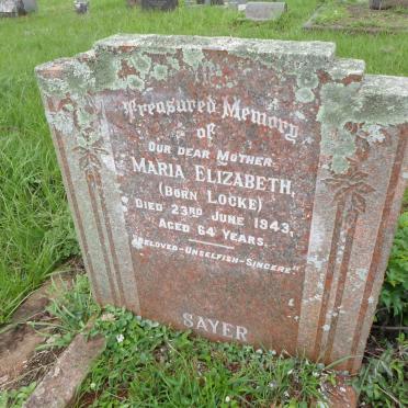 SAYER Maria Elizabeth nee LOCKE -1943
