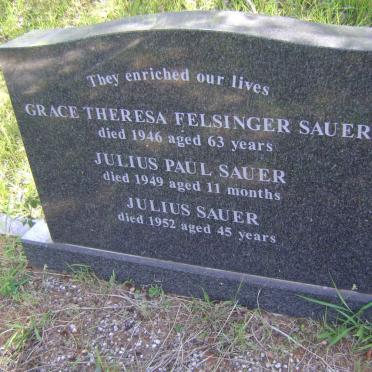 SAUER Julius -1952 :: SAUER Grace Theresa Felsinger SAUER -1946 :: SAUER Julius Paul -1949