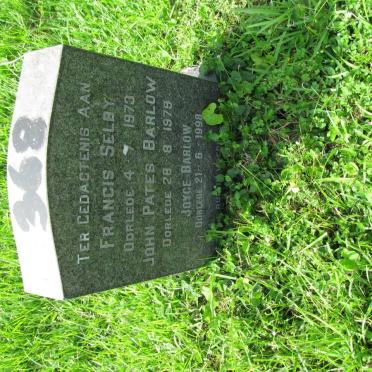 SELBY Francis -1973 :: BARLOW John Pates -1978 :: BARLOW Joyce -1998