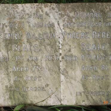 SEALE Henry William -1950 &amp; Phoebe Rebecca -1957