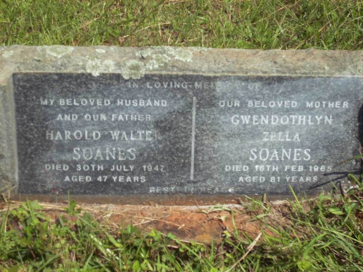 SOANES Harold Walter -1947 &amp; Gwendothlyn Zella -1985