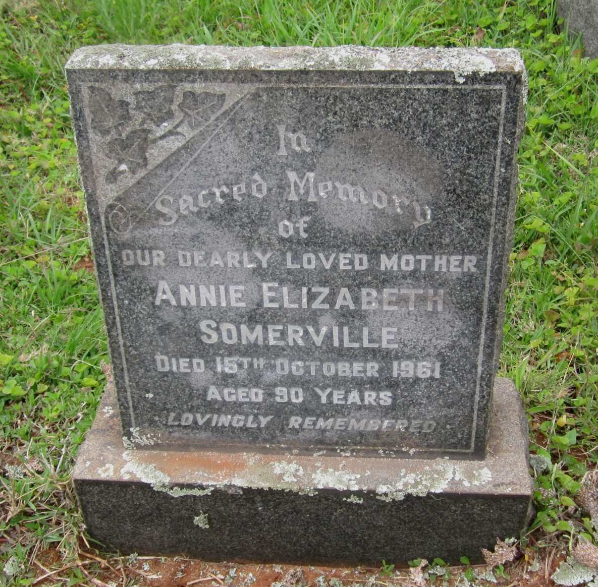 SOMERVILLE Annie Elizabeth -1961