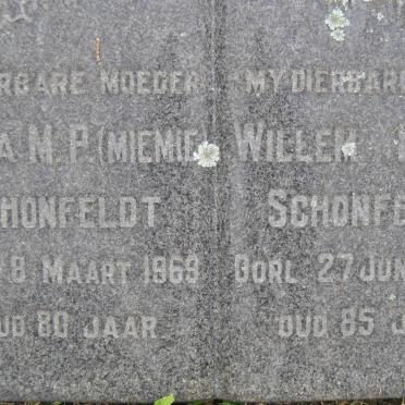 SCHONFELDT Willem Karel -1974 &amp; Maria M.P. -1969