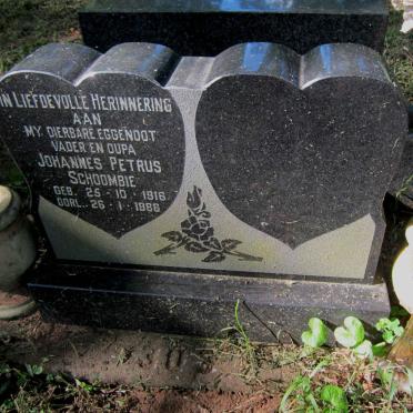 SCHOOMBIE Johannes Petrus 1916-1986