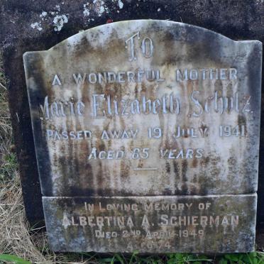 SCHULTZ Marie Elizabeth -1941 :: SCHIERMAN Albertina A. -1949