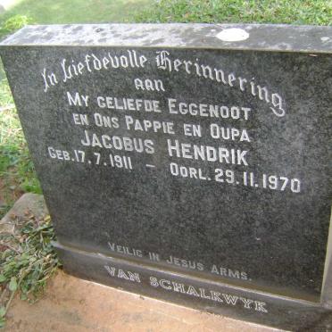 SCHALKWYK Jacobus Hendrik, van 1911-1970
