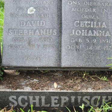 SCHLEBUSCH David Stephanus 1890-1973 &amp; Cecilia Johanna 1891-1975
