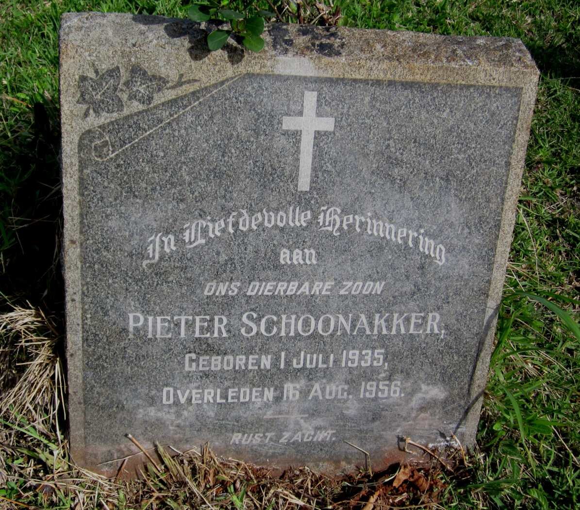 SCHOONAKKER Pieter 1935-1956