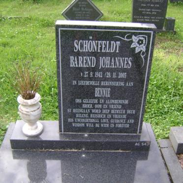 SCHONFELDT Barend Johannes 1942-2003
