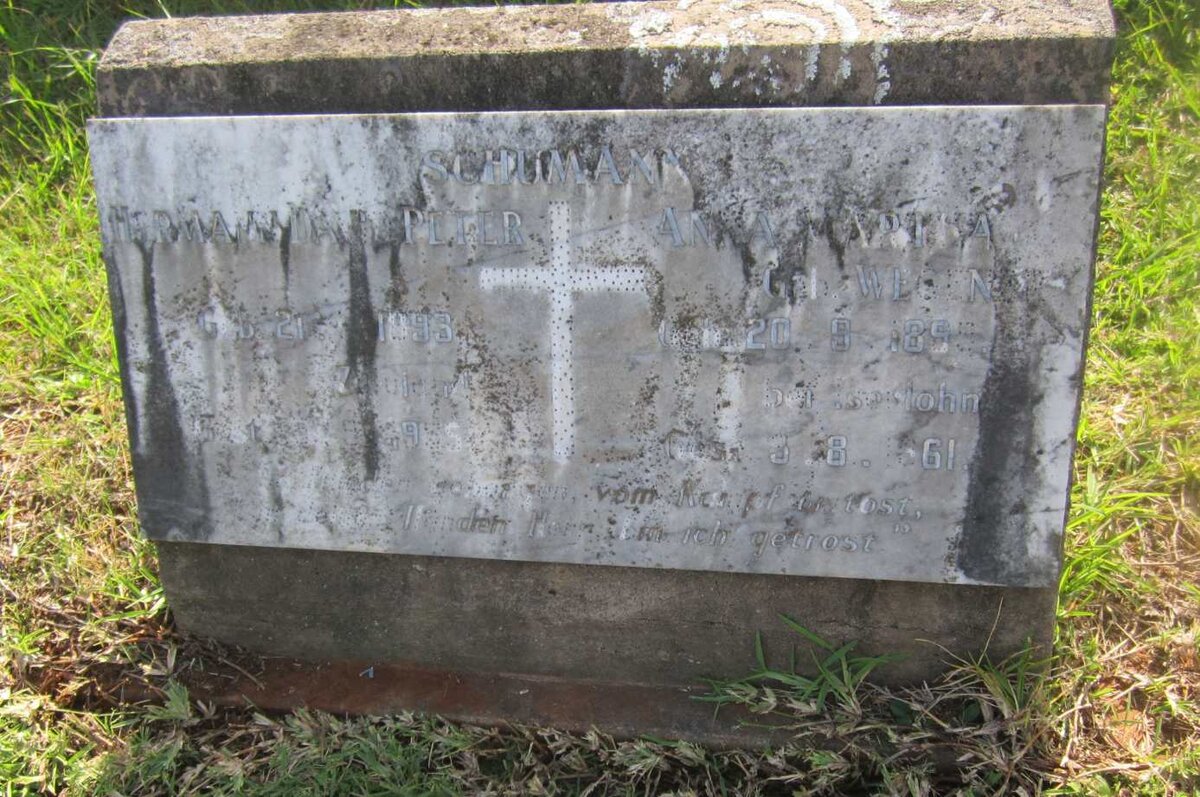 SCHUMANN Hermann David Peter 1893-1955 &amp; Anna Maria WEGENER 1899-1961