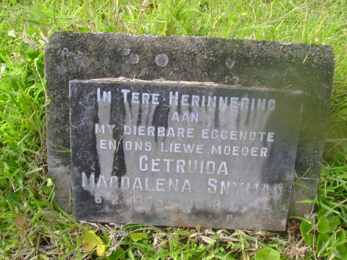 SNYMAN Getruida Magdalena 1895-1969