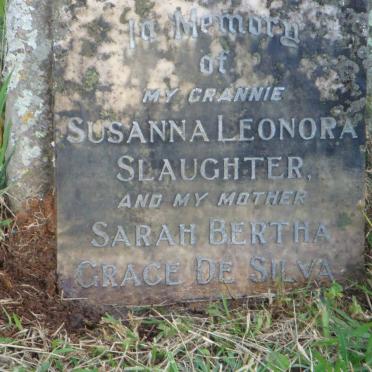 SLAUGHTER Susanna Leonora -1929 :: SILVA Sarah Bertha Grace, de -1937