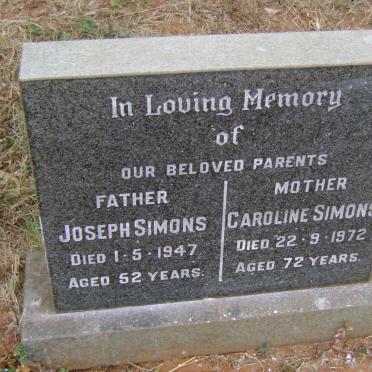 SIMONS Joseph -1947 &amp; Caroline -1972