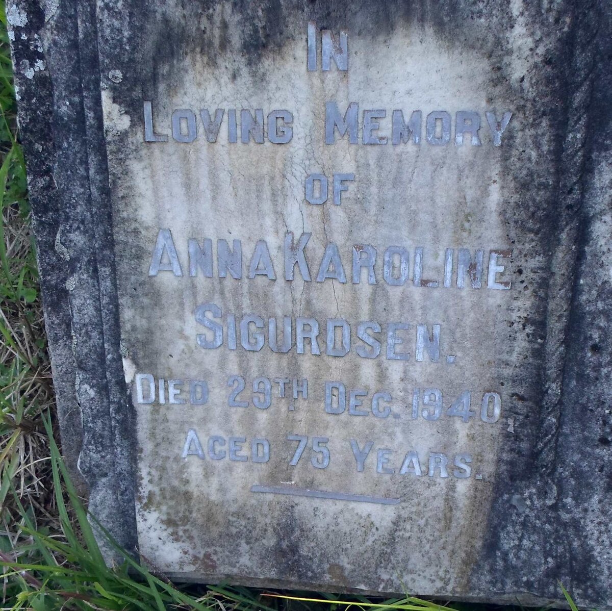 SIGURDSEN Anna Karoline -1940