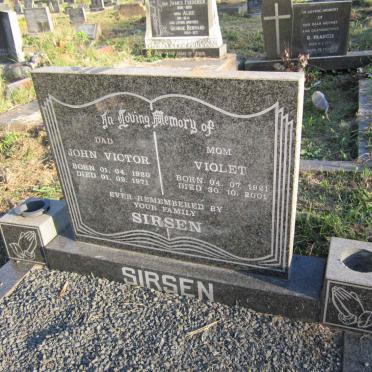 SIRSEN John Victor 1920-1971 &amp; Violet 1921-2001