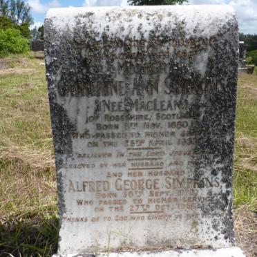 SIMPKINS Alfred George 1879-1956 &amp; Catherine Ann MacLEAN 1880-1933