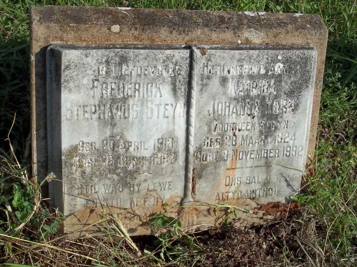 STEYN Frederick Stephanus 1915-1963 :: HORN Katrina Johanna previously STEYN 1924-1992