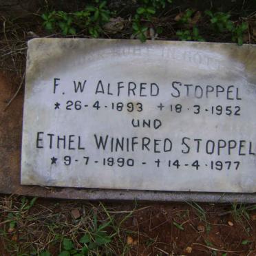 STOPPEL F.W. Alfred 1893-1952 &amp; Ethel Winifred 1890-1977