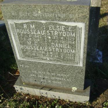 STRYDOM Daniel 1922-1988 &amp; Elsie E. 1929-1984 :: ROUSSEAU M.C. -1961 :: ROUSSOEAU R.M. -1943