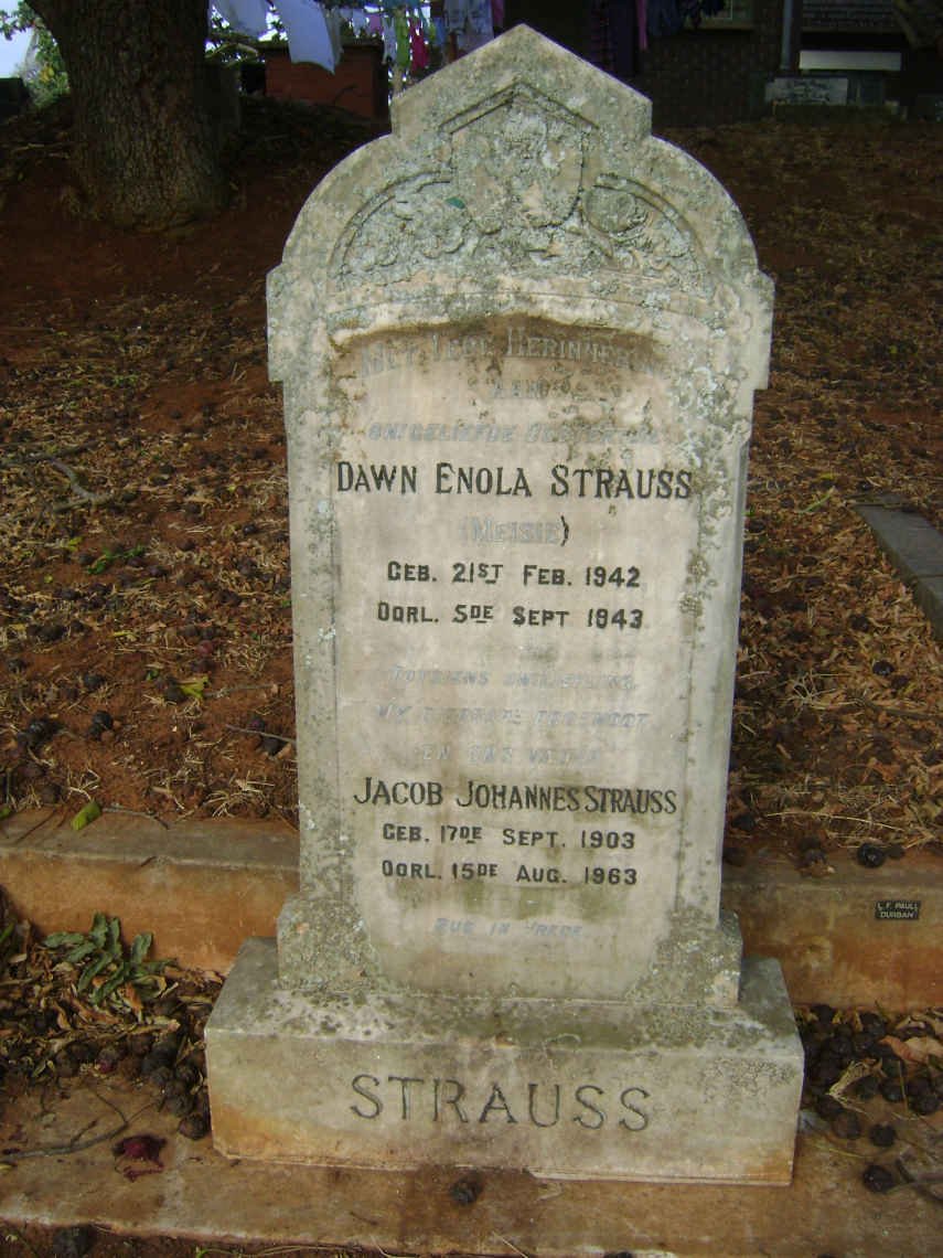 STRAUSS Jacob Johannes 1903-1963 :: STRAUSS Dawn Enola 1942-1943