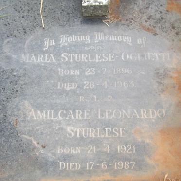 STURLESE Maria nee OGLIETTI 1896-1963 :: STURLESE Amilcare Leonardo 1921-1987
