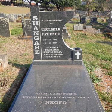 SHANGASE Thulisile Patience 1981-2017